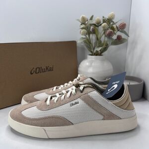 Olukai Kilea Retro Sneakers Lace Up Shoes Tan/Tapa 20494-3420 Women's 10 NWB